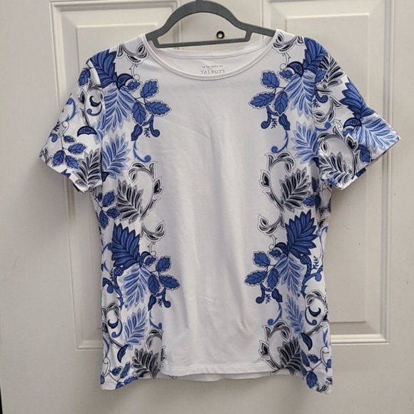 Talbots Blue and White Tee - Picture 2 of 5